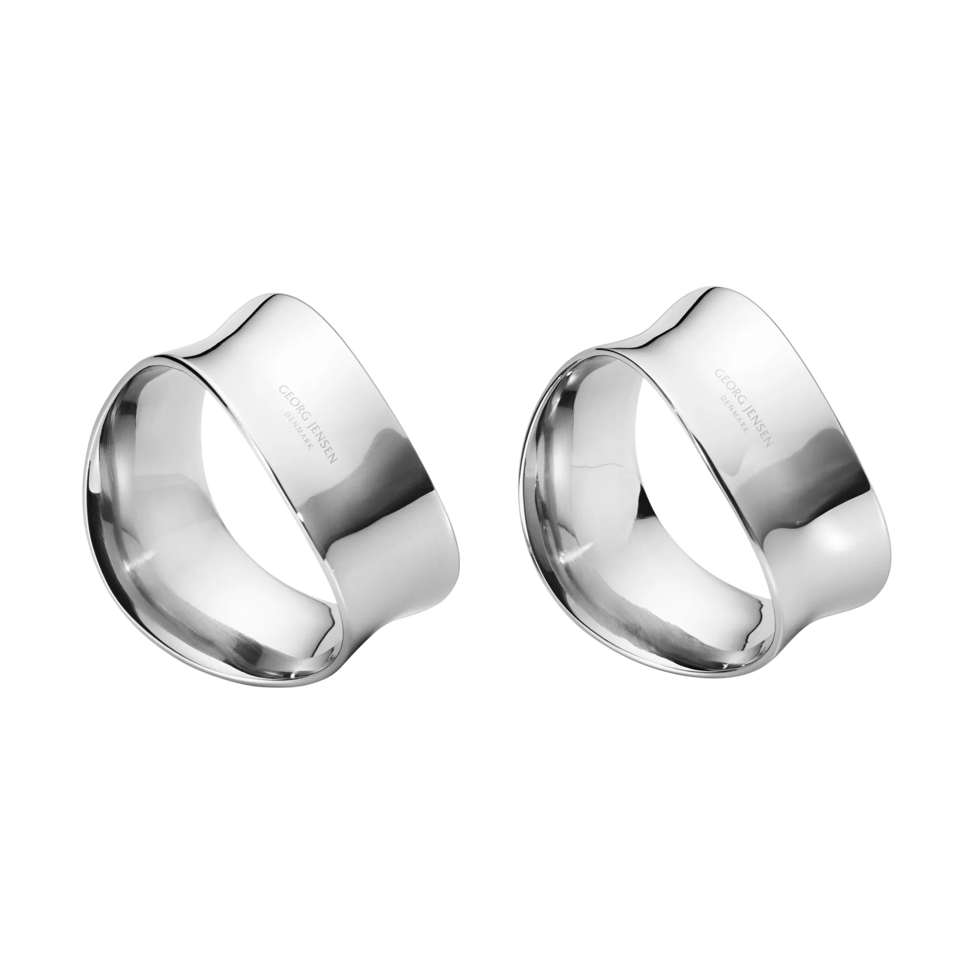 2 Anillos servilleteros Cobra, Acero inoxidable Georg Jensen
