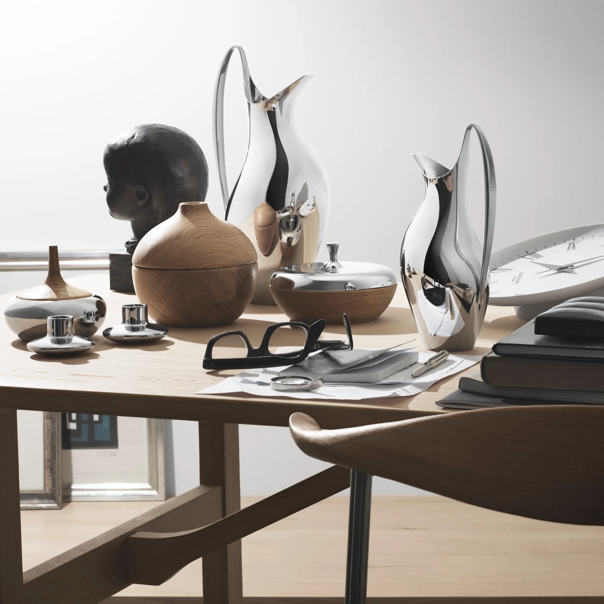 2 Candelabros HK, 4,2 cm Georg Jensen
