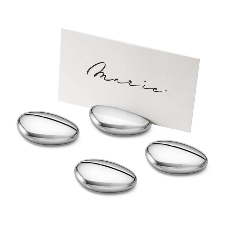 4 Soportes para tarjetas y 24 tarjetas Sky - acero inoxidable - Georg Jensen