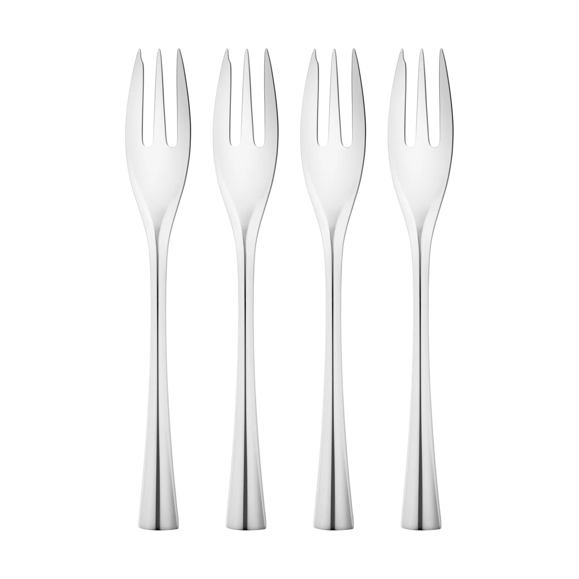4 Tenedores de tarta Cobra, Acero inoxidable Georg Jensen