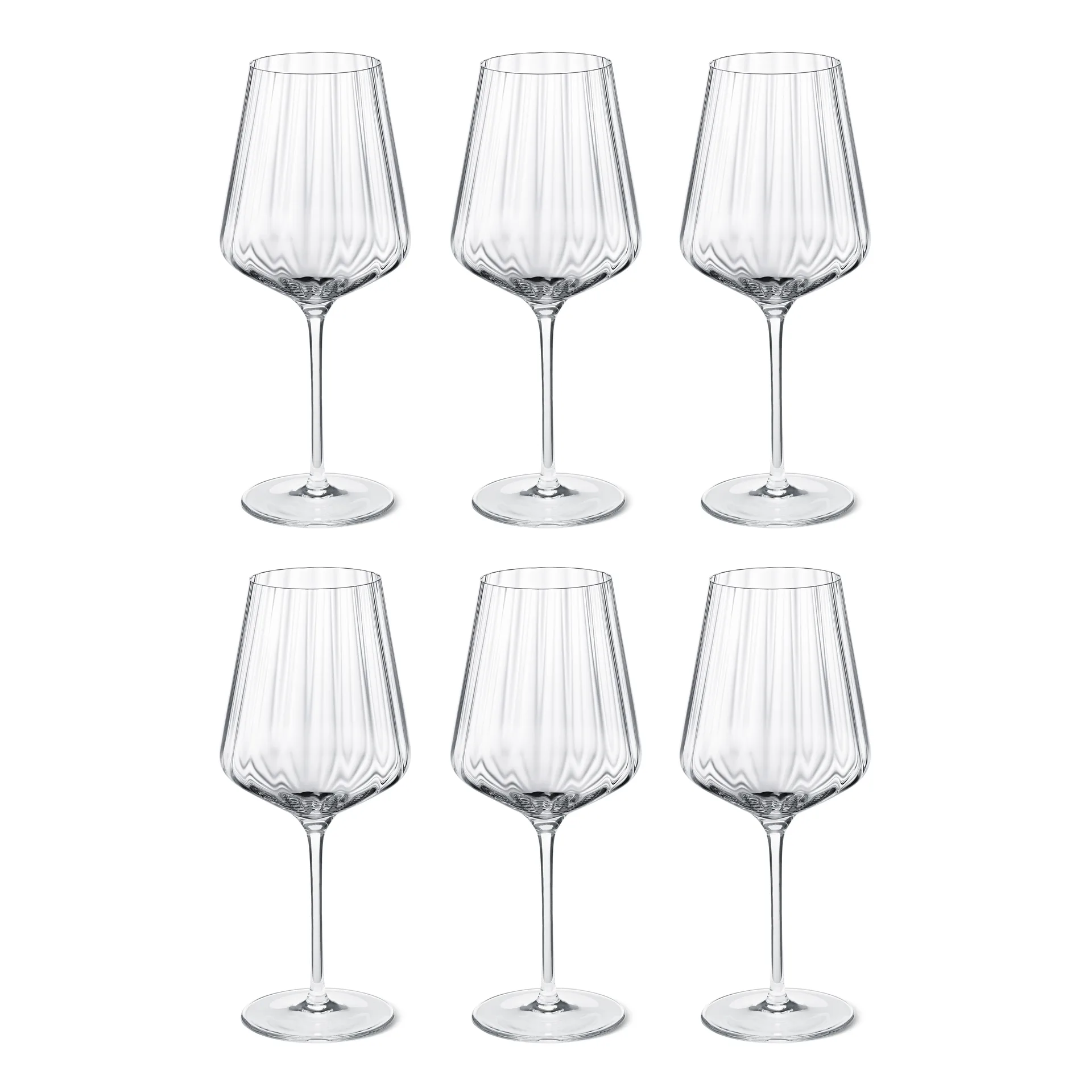 6 Copas de vino blanco Bernadotte, Cristalino Georg Jensen