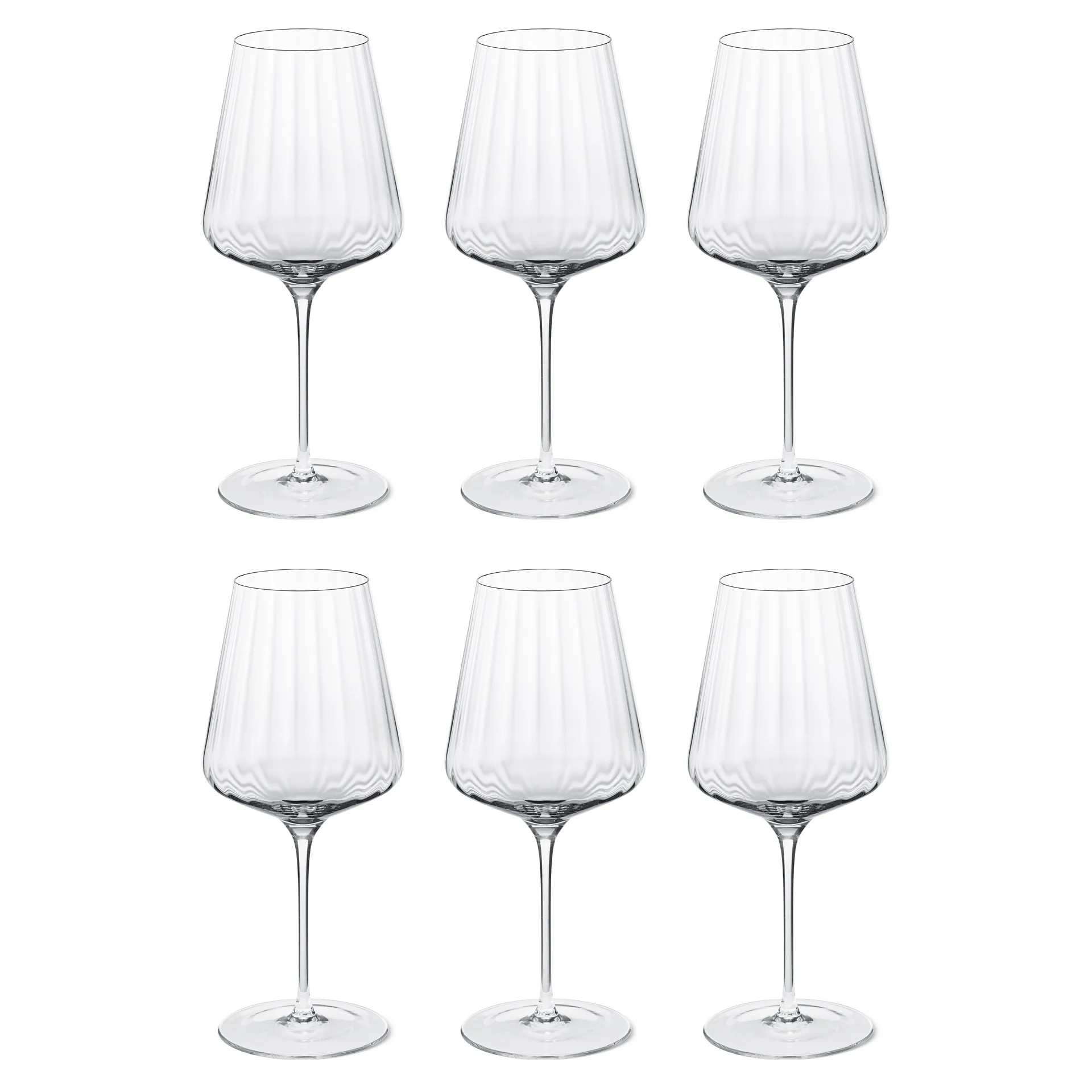6 Copas de vino tinto Bernadotte, Cristalino Georg Jensen