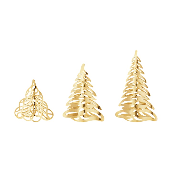 Abeto de mesa chapado en oro, 3 piezas, 2023, Chapado en oro Georg Jensen