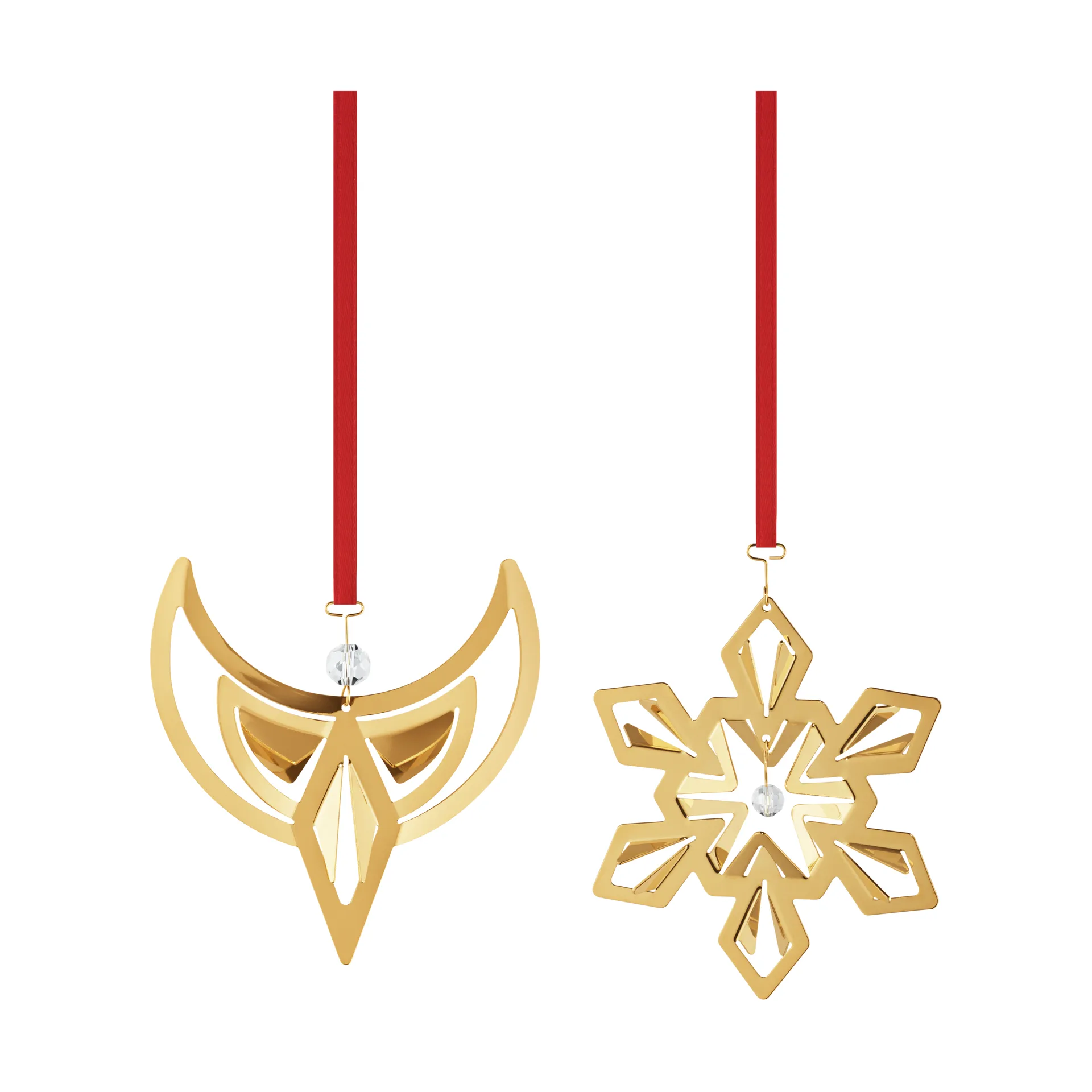 Adorno colgante de Navidad 2024, 2-pack, Chapado en paladio Georg Jensen