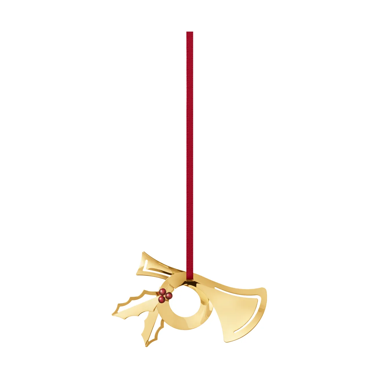 adorno navideño de 2026, Cuerno, dorado Georg Jensen