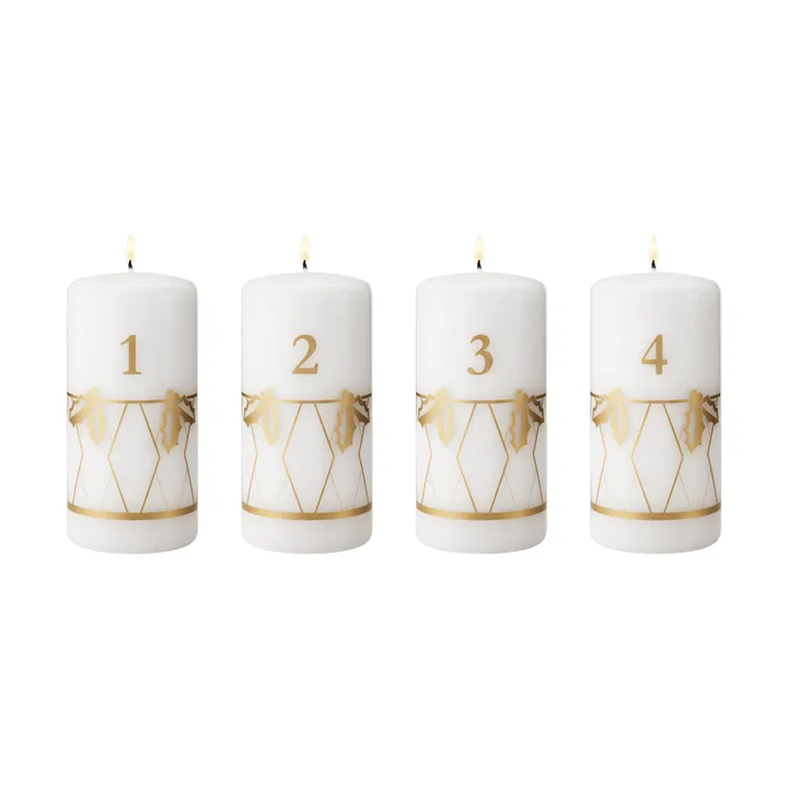 adventsluz de 2026 - Estampado en oro, 4 piezas - Georg Jensen