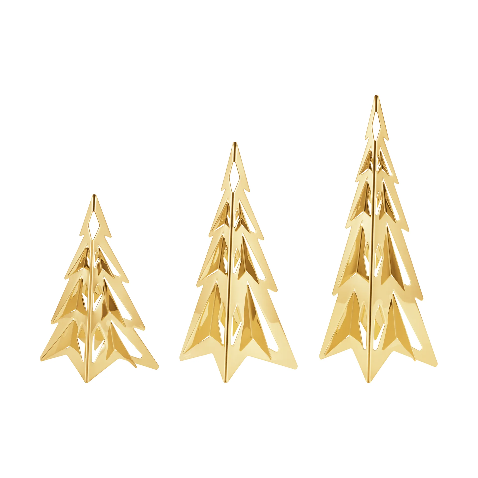 Árboles decorativos 2024, 3-pack, Chapado en oro Georg Jensen