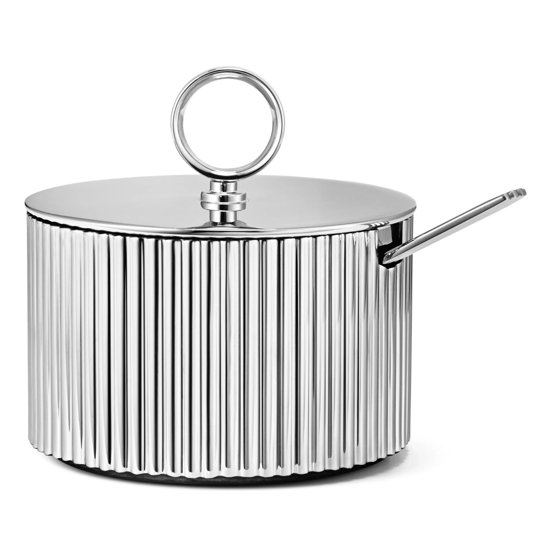 Azucarero con cuchara Bernadotte, acero inoxidable Georg Jensen