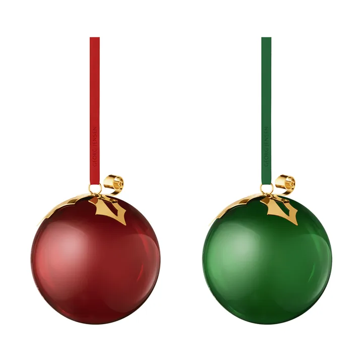 bola de cristal de 2026 - Rojo y verde, 2 piezas - Georg Jensen