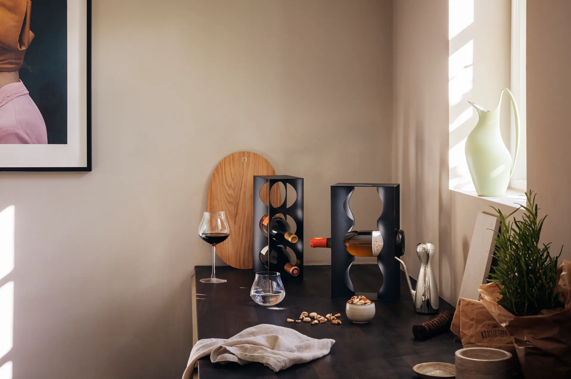 Botellero Alfredo 3 botellas 33,6x12 cm, Black Georg Jensen