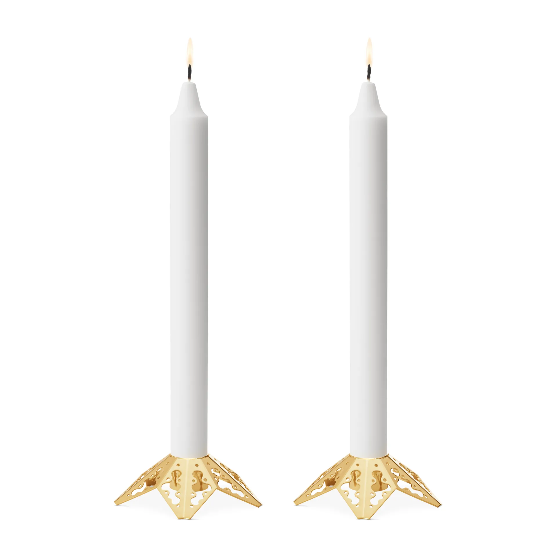 Candelabro 2022 2 piezas, chapado en oro Georg Jensen
