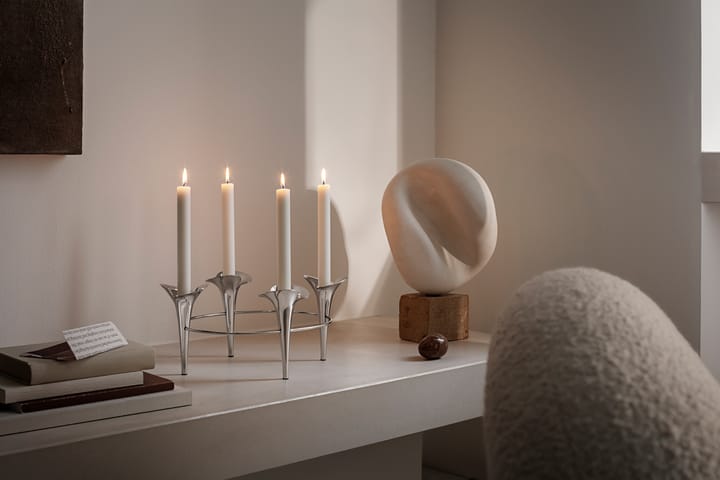 Candelabro Bloom Ø28 cm, Acero inoxidable Georg Jensen