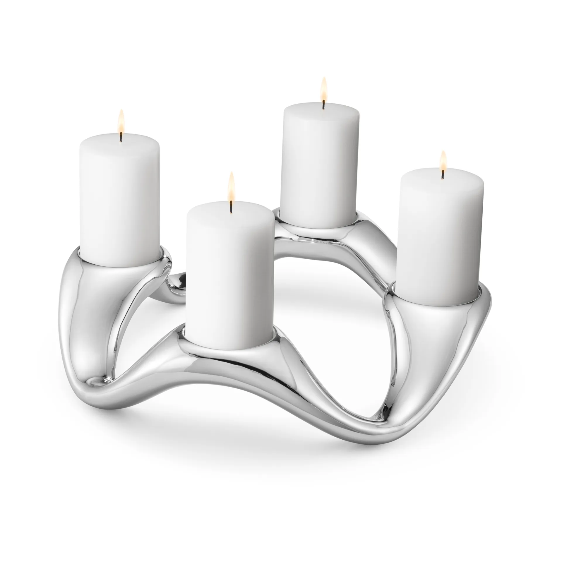 Candelabro Cobra Ø33 cm, acero inoxidable Georg Jensen