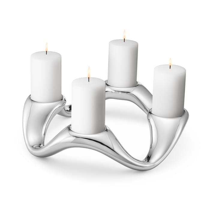 Candelabro Cobra Ø33 cm, acero inoxidable Georg Jensen