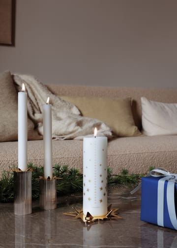 Candelabro para vela gruesa Classic christmas star Ø16 cm - Dorado - Georg Jensen