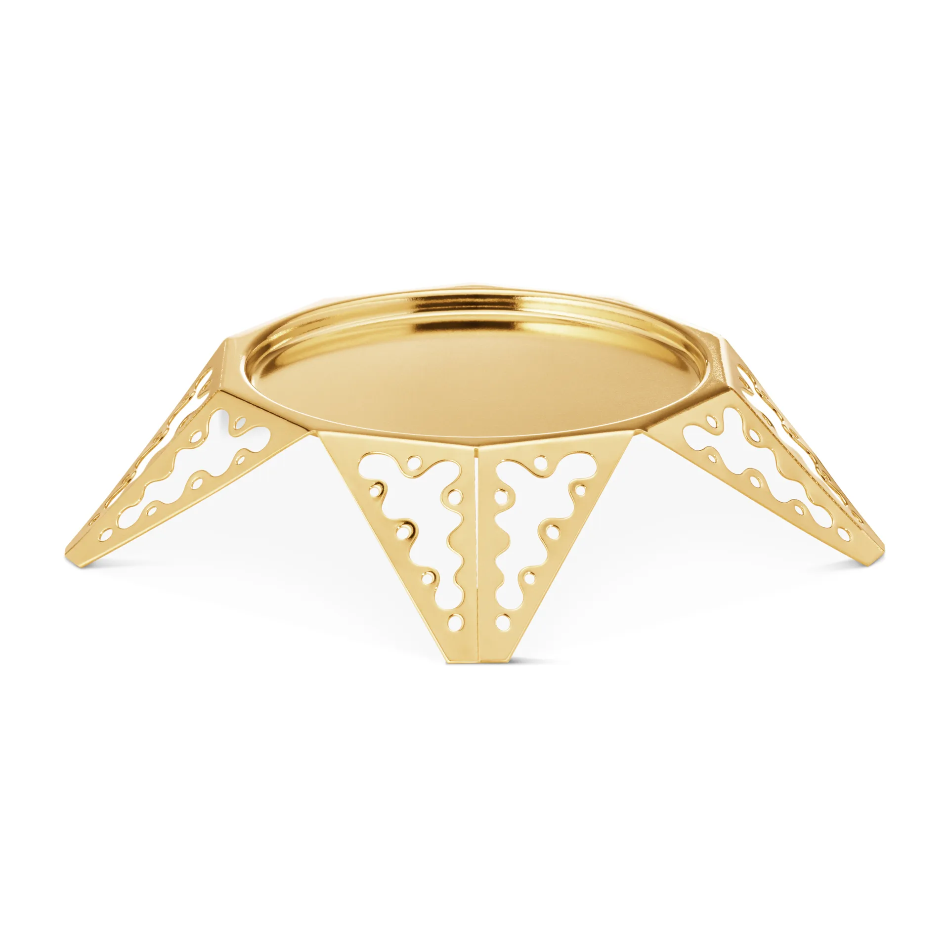 Candelabro para velas de pilar 2022, chapado en oro Georg Jensen