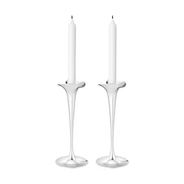 Candelabros para velas cónicas - Acero inoxidable, grandes, 2-pack - Georg Jensen