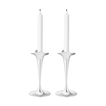 Candelabros para velas cónicas - Acero inoxidable, pequeño, 2-pack - Georg Jensen