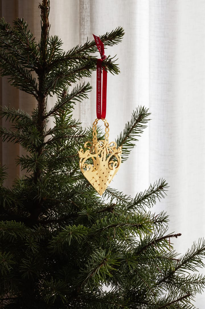 Colgante de navidad 1992/2022 Robin's nest, chapado en oro Georg Jensen