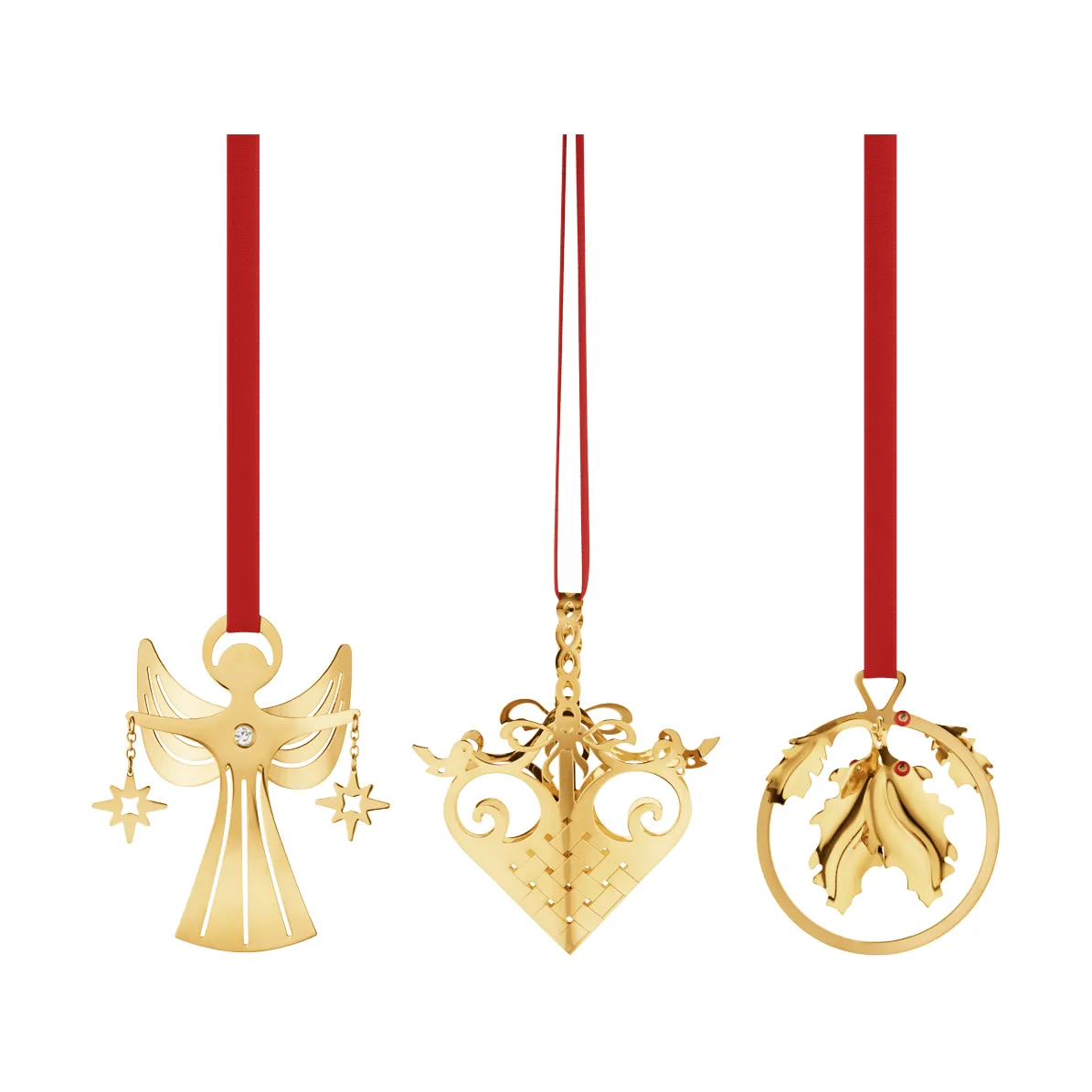 conjunto de móvil navideño en miniatura de 2026, Oro, 3 piezas Georg Jensen