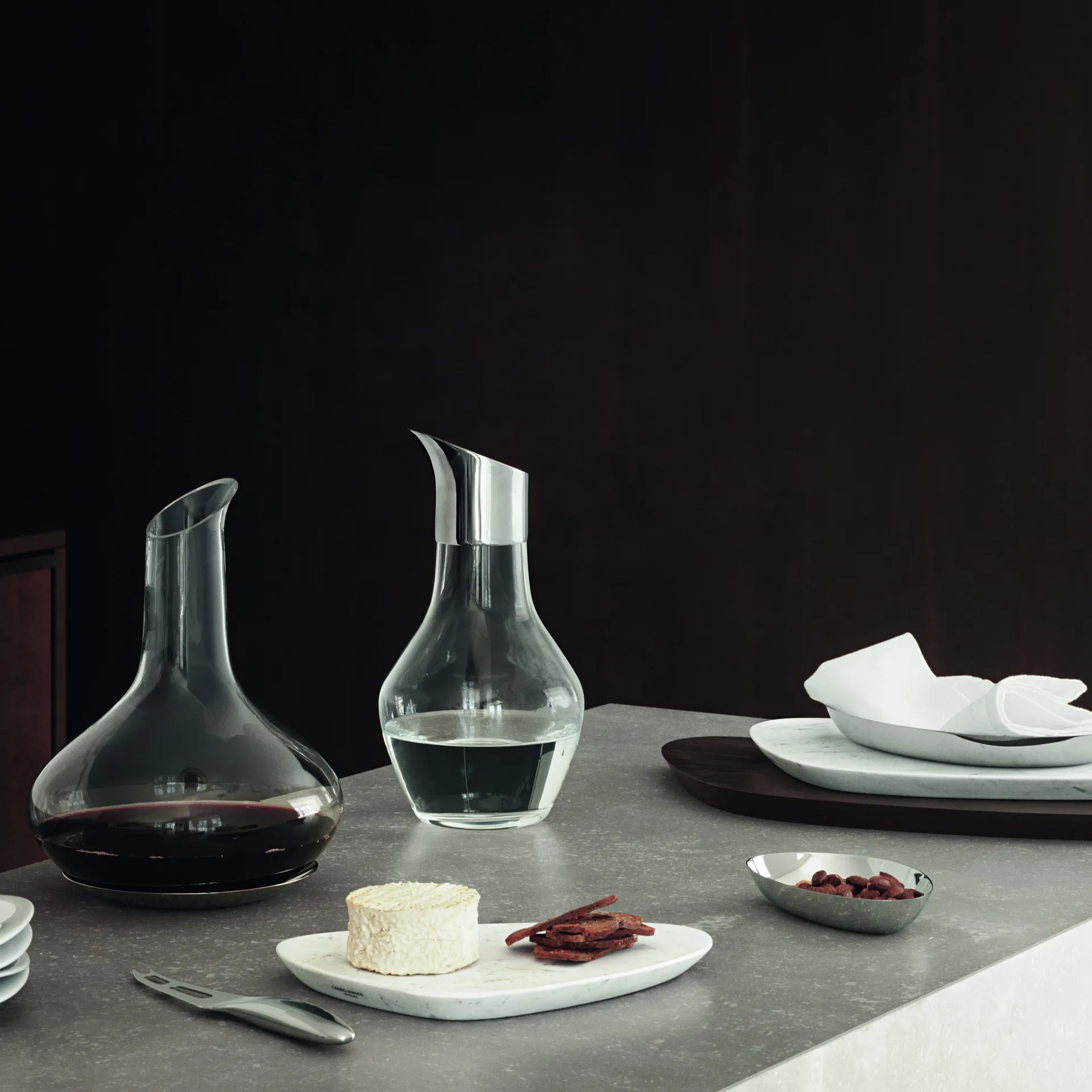 Decantador de vino con plato Sky, 0,75 l Georg Jensen
