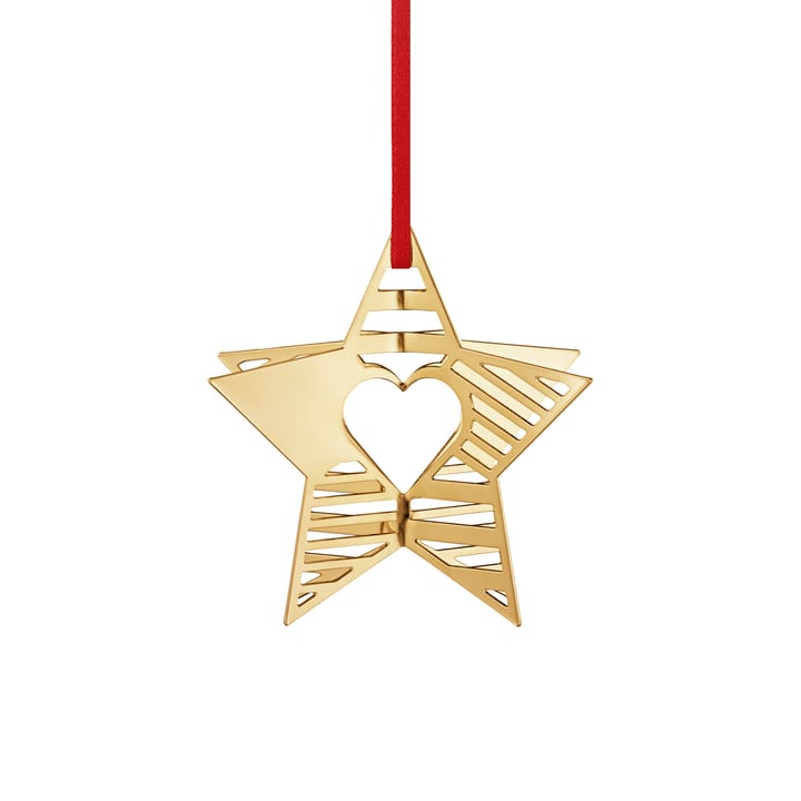 Decoración de Navidad estrella - chapado en oro - Georg Jensen