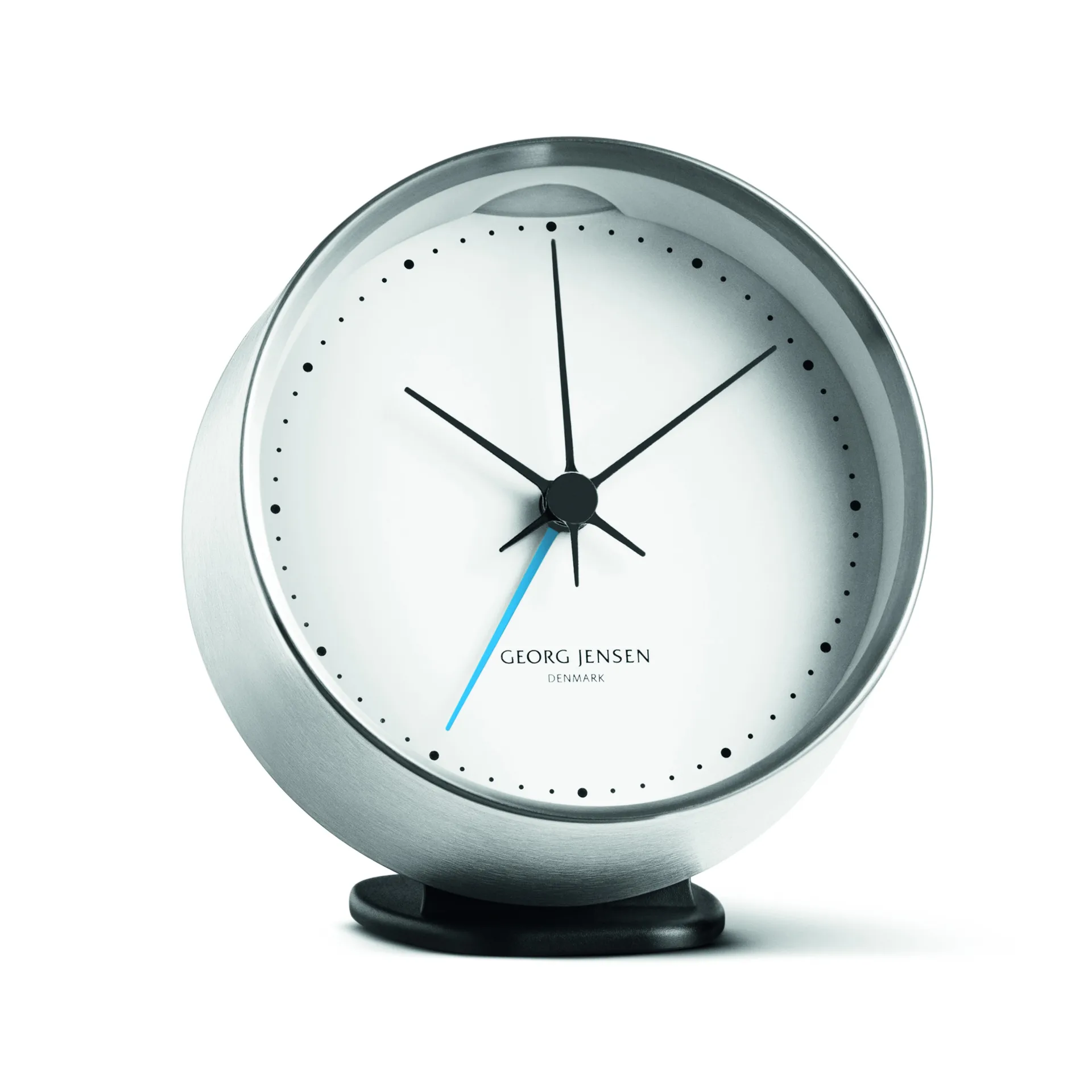 Despertador Koppel Ø10 cm, blanco-acero inoxidable Georg Jensen