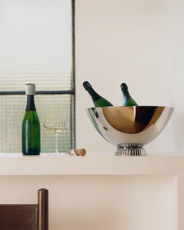Enfriador de champán Bernadotte - Plateado, Ø40 cm - Georg Jensen