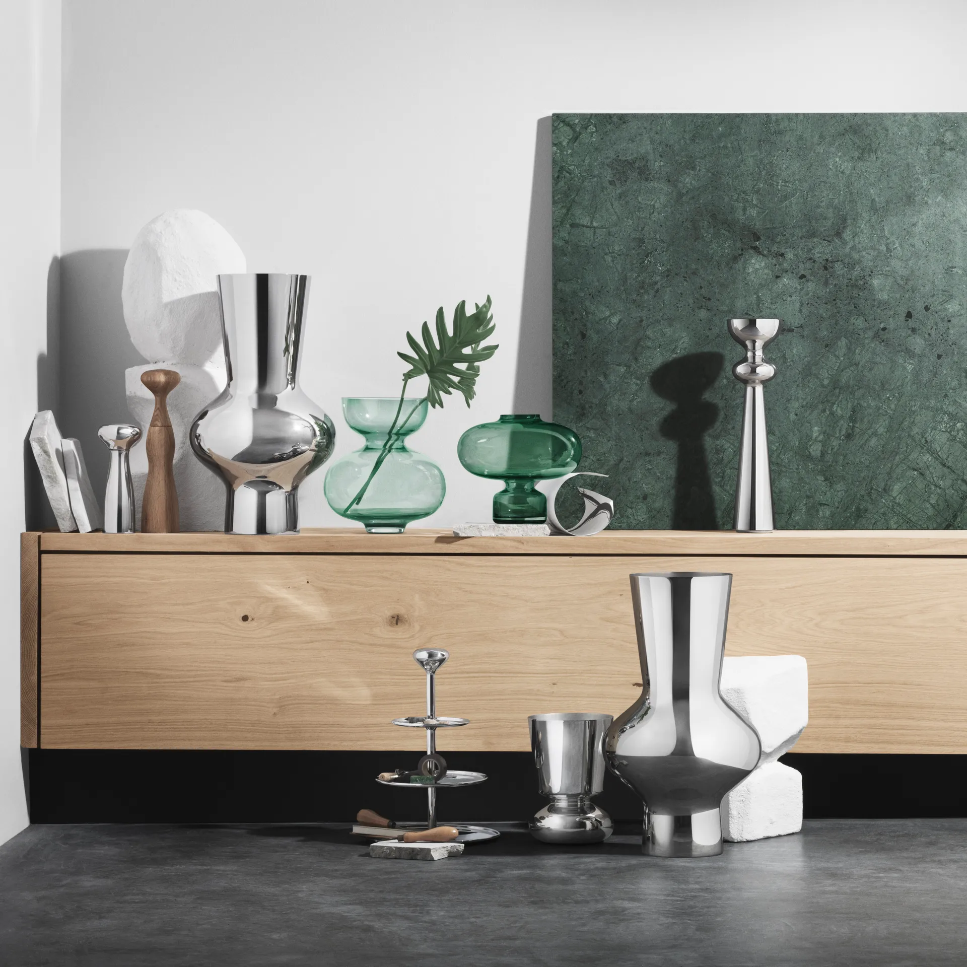 Jarrón Alfredo verde claro, 25 cm Georg Jensen