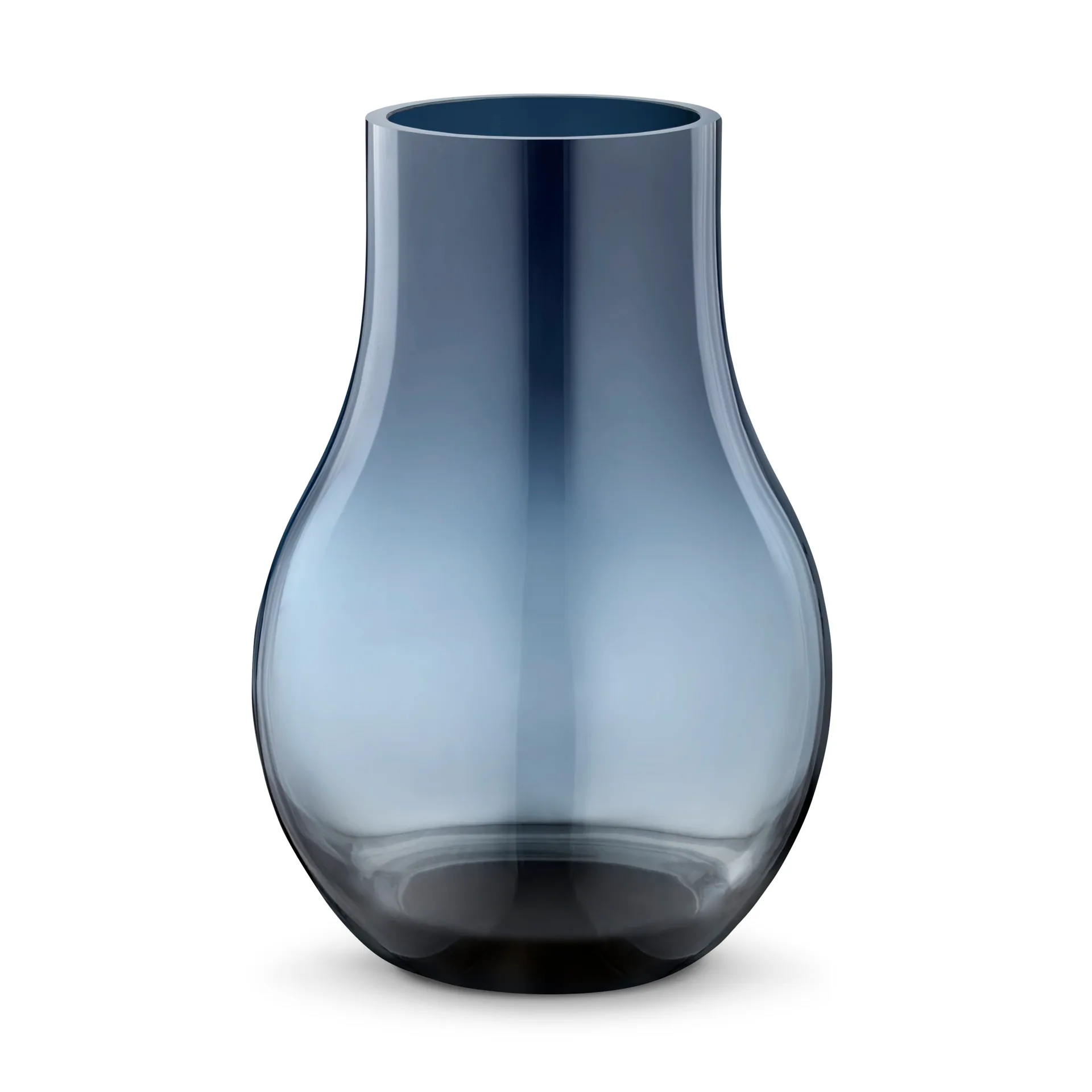 Jarrón de vidrio azul Cafu, pequeño, 21,6 cm Georg Jensen
