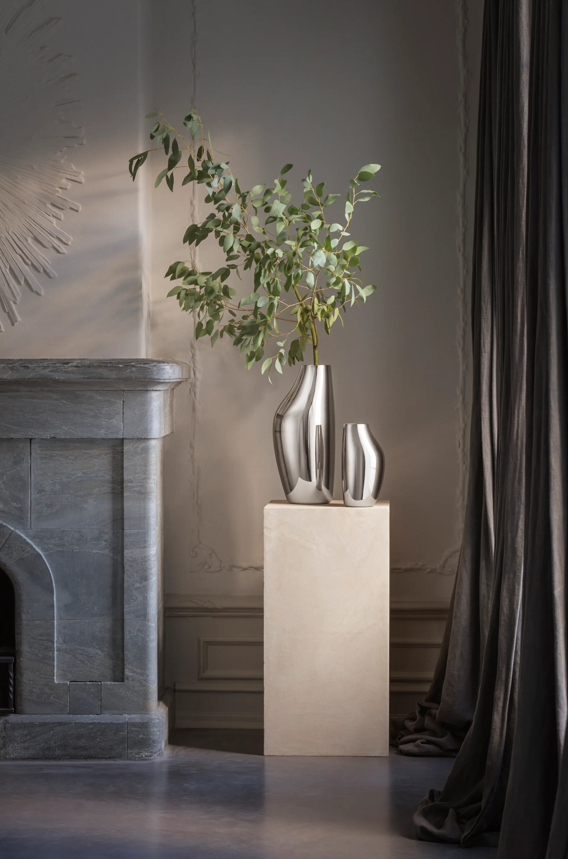 Jarrón para suelo Sky 46 cm, Acero inoxidable Georg Jensen