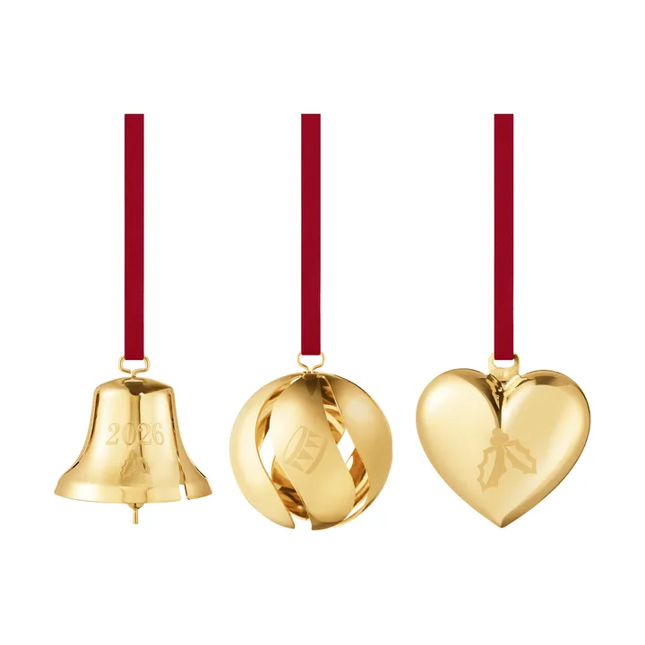 juego de adornos de 2026 - Oro, 3 piezas - Georg Jensen