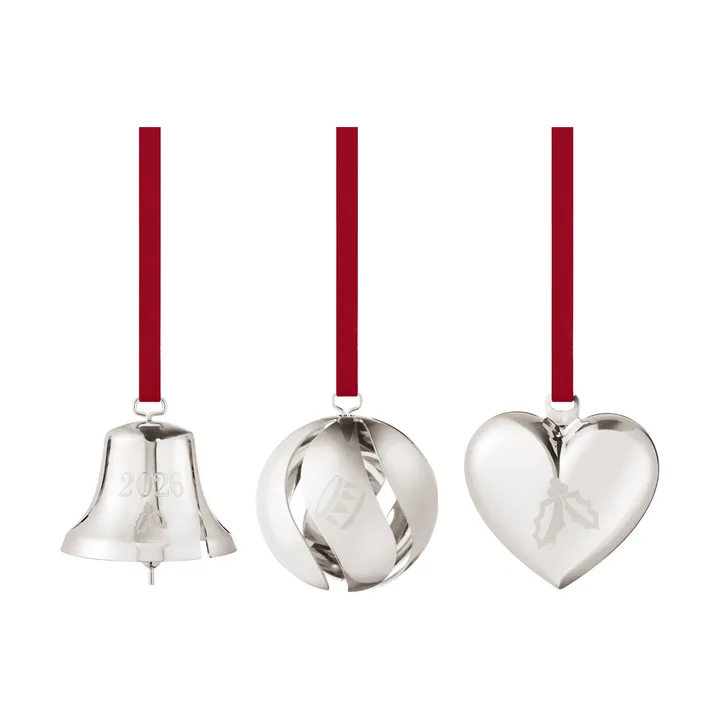juego de adornos de 2026 - Palladium, 3 piezas - Georg Jensen