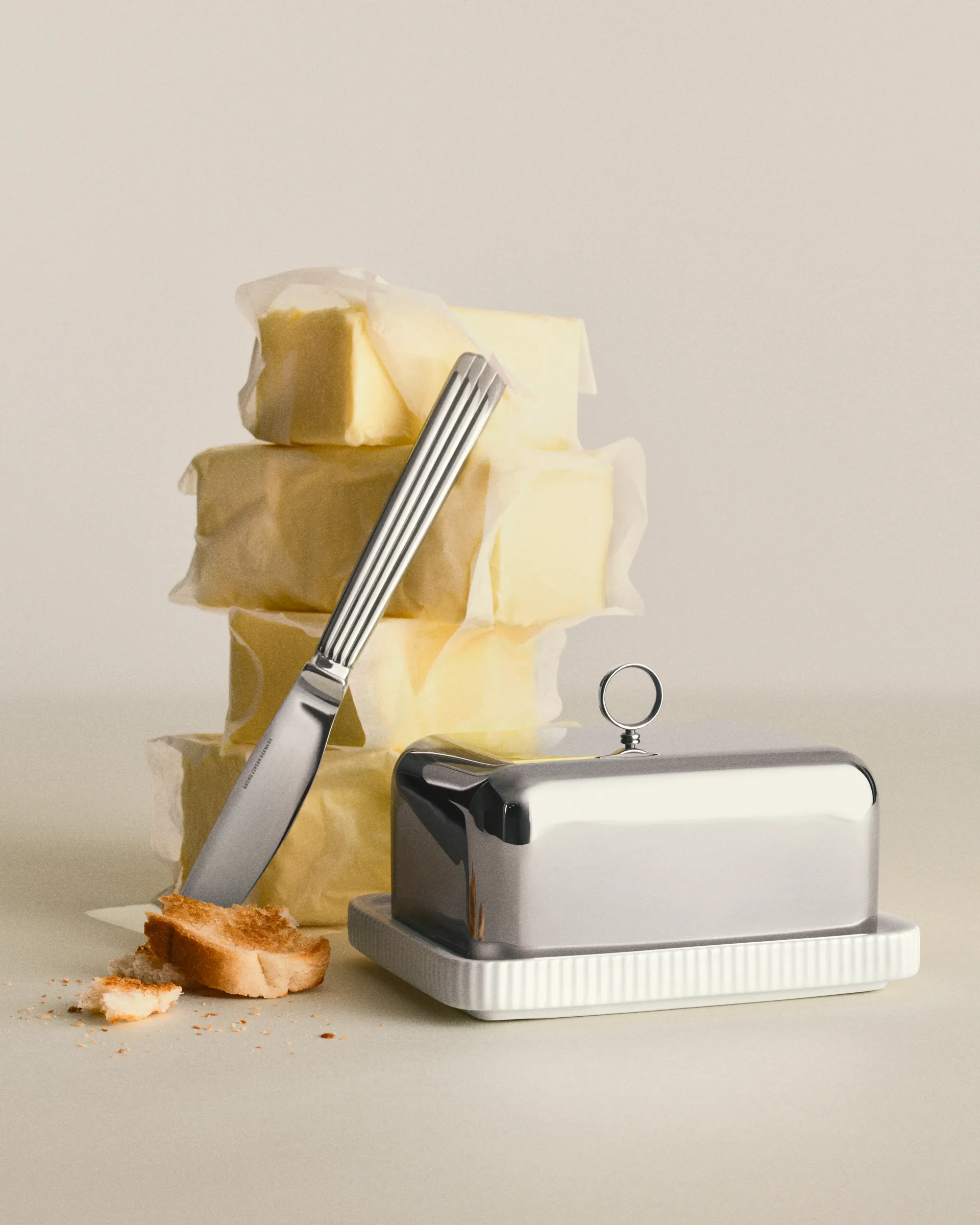 Mantequera Bernadotte 11,2x14,7 cm, Acero inoxidable Georg Jensen