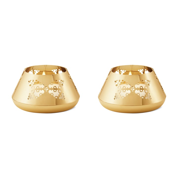 Portavelas 2022 2 piezas, chapado en oro Georg Jensen