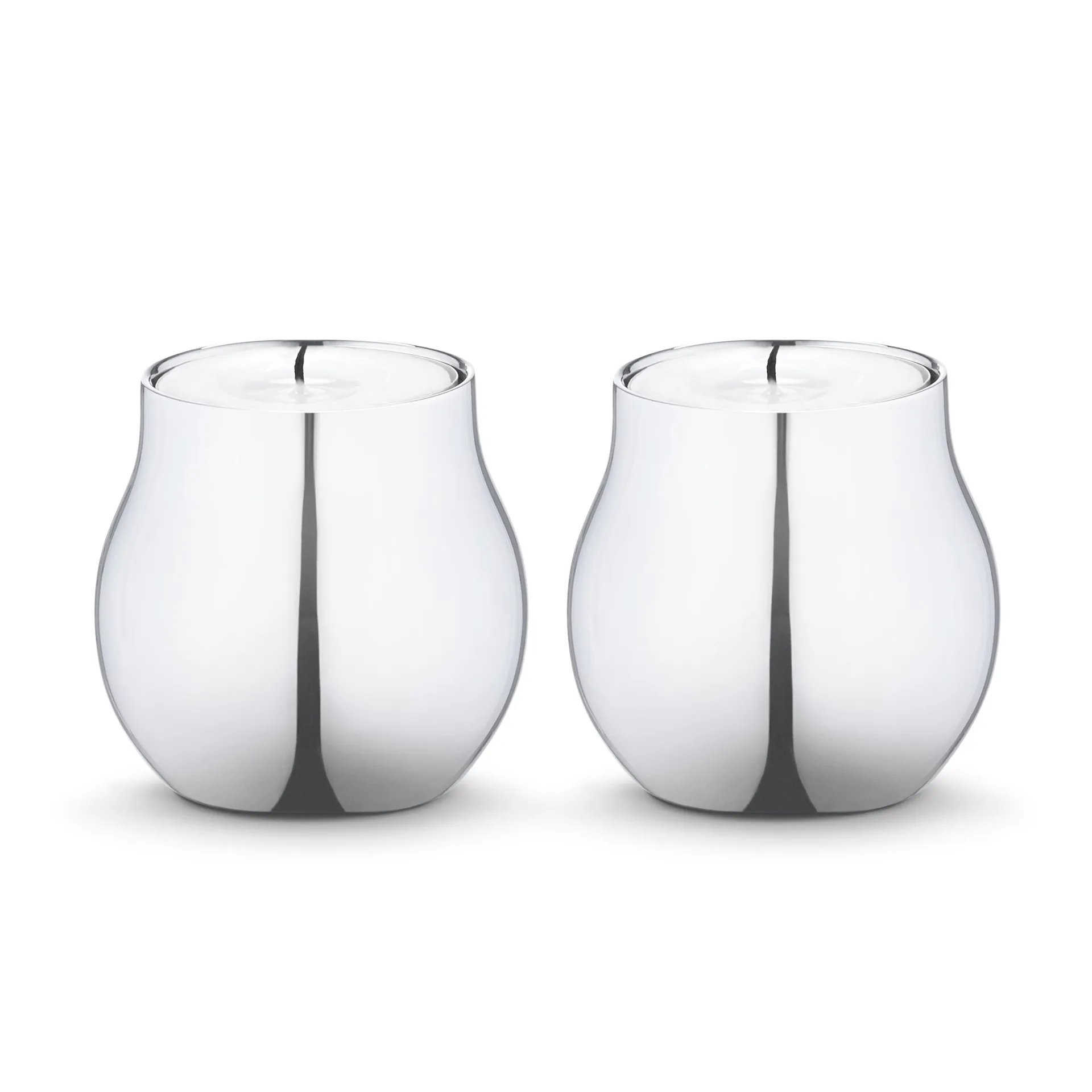 Portavelas Cafu 2 unidades, Acero inoxidable Georg Jensen