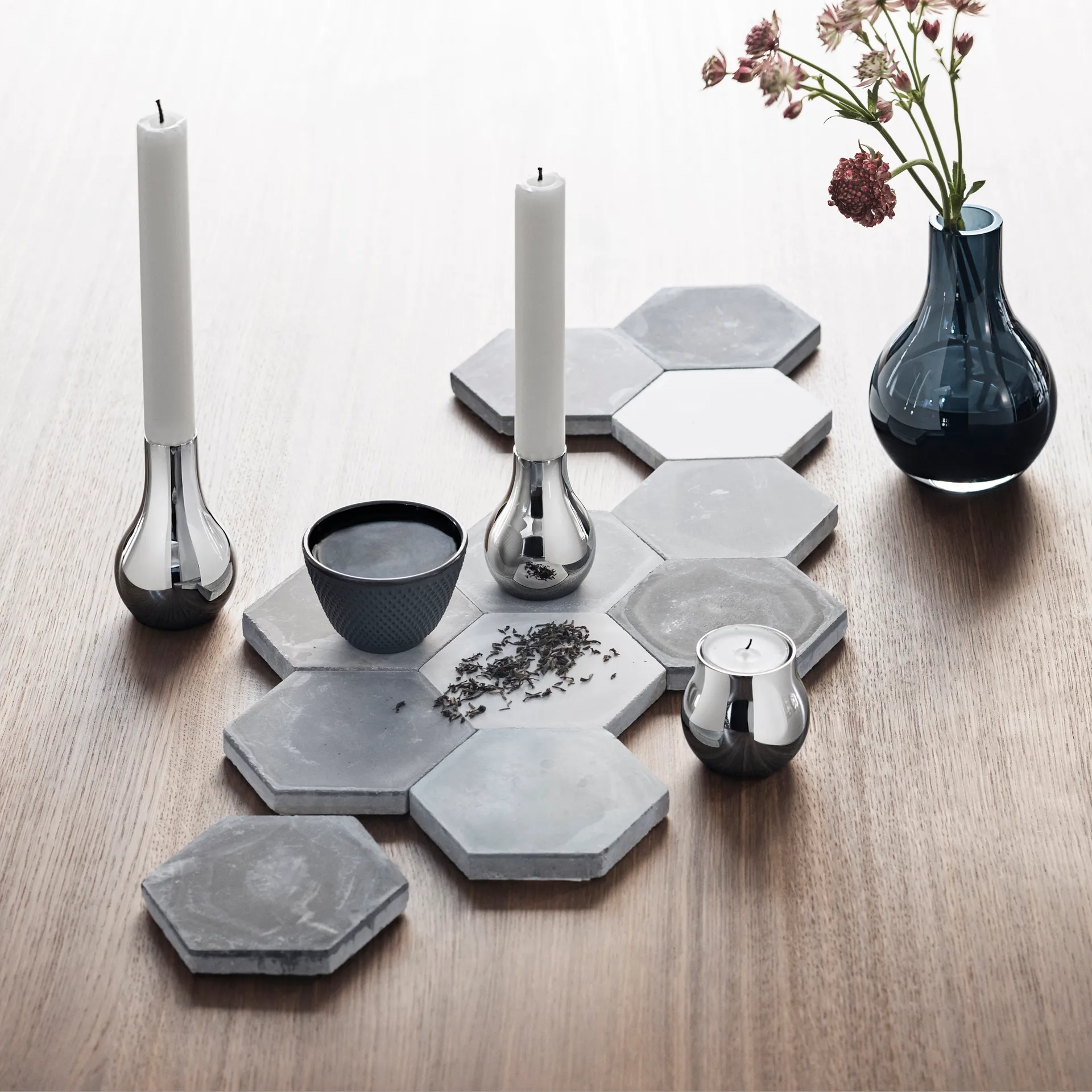 Portavelas Cafu 2 unidades, Acero inoxidable Georg Jensen