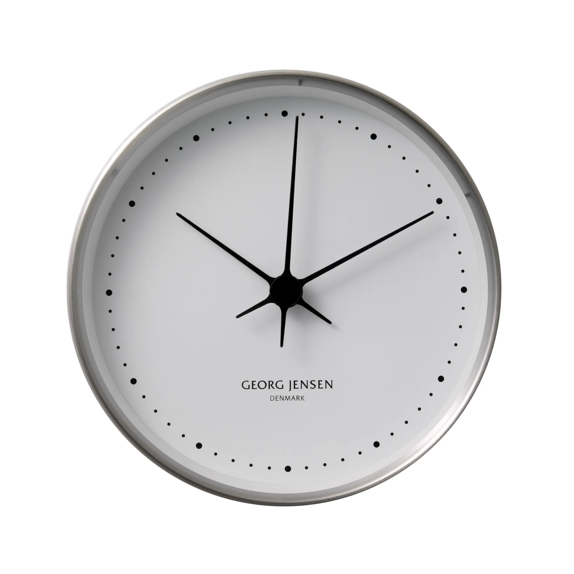 Reloj de pared Koppel, blanco-acero inoxidable, Ø 10 cm Georg Jensen