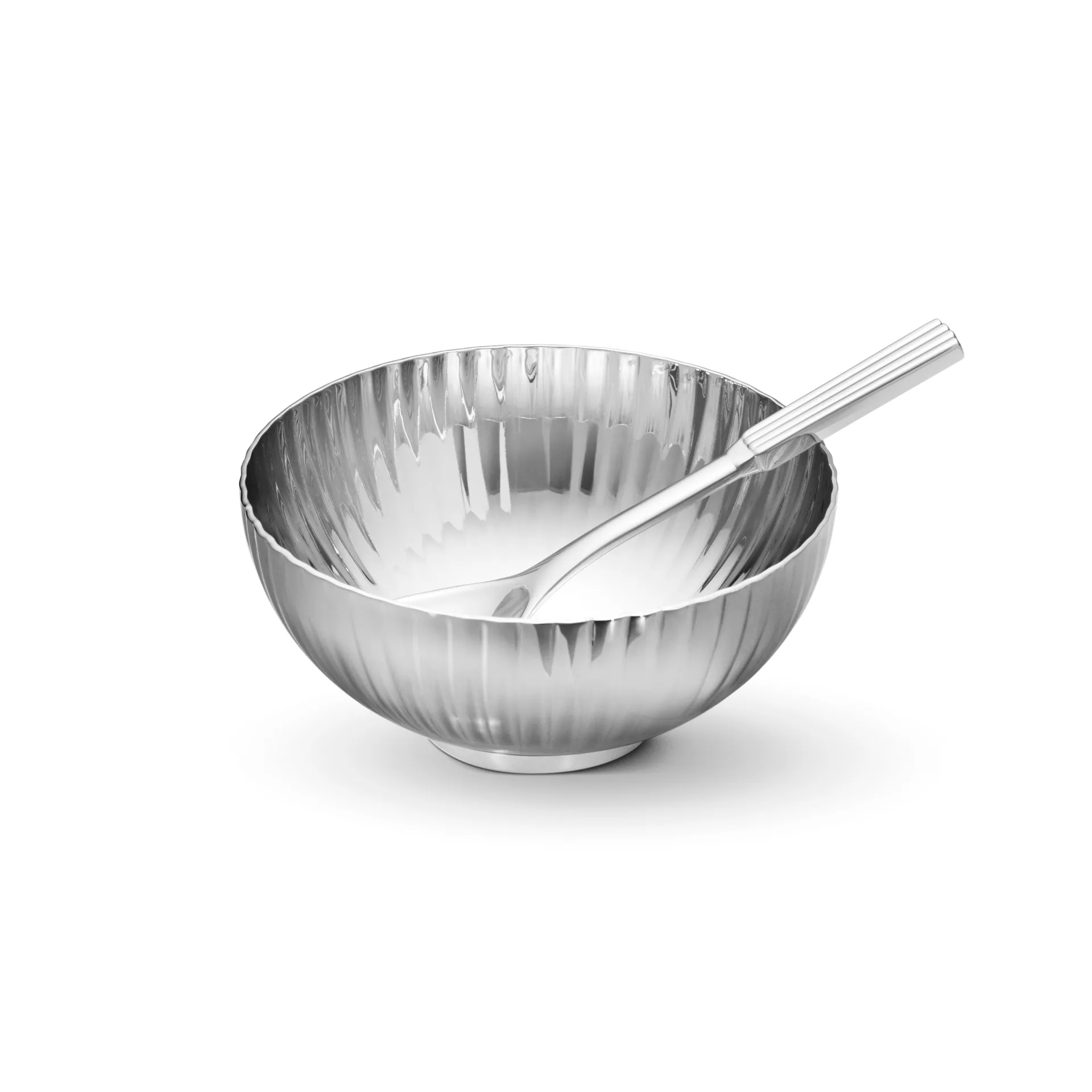 Salero con cuchara Bernadotte, acero inoxidable Georg Jensen