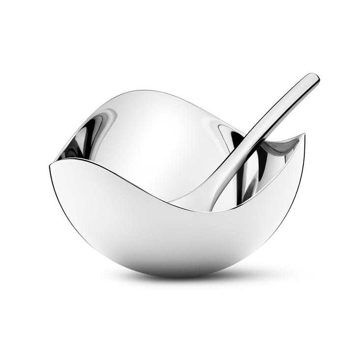 Salero con cuchara Bloom - acero inoxidable - Georg Jensen