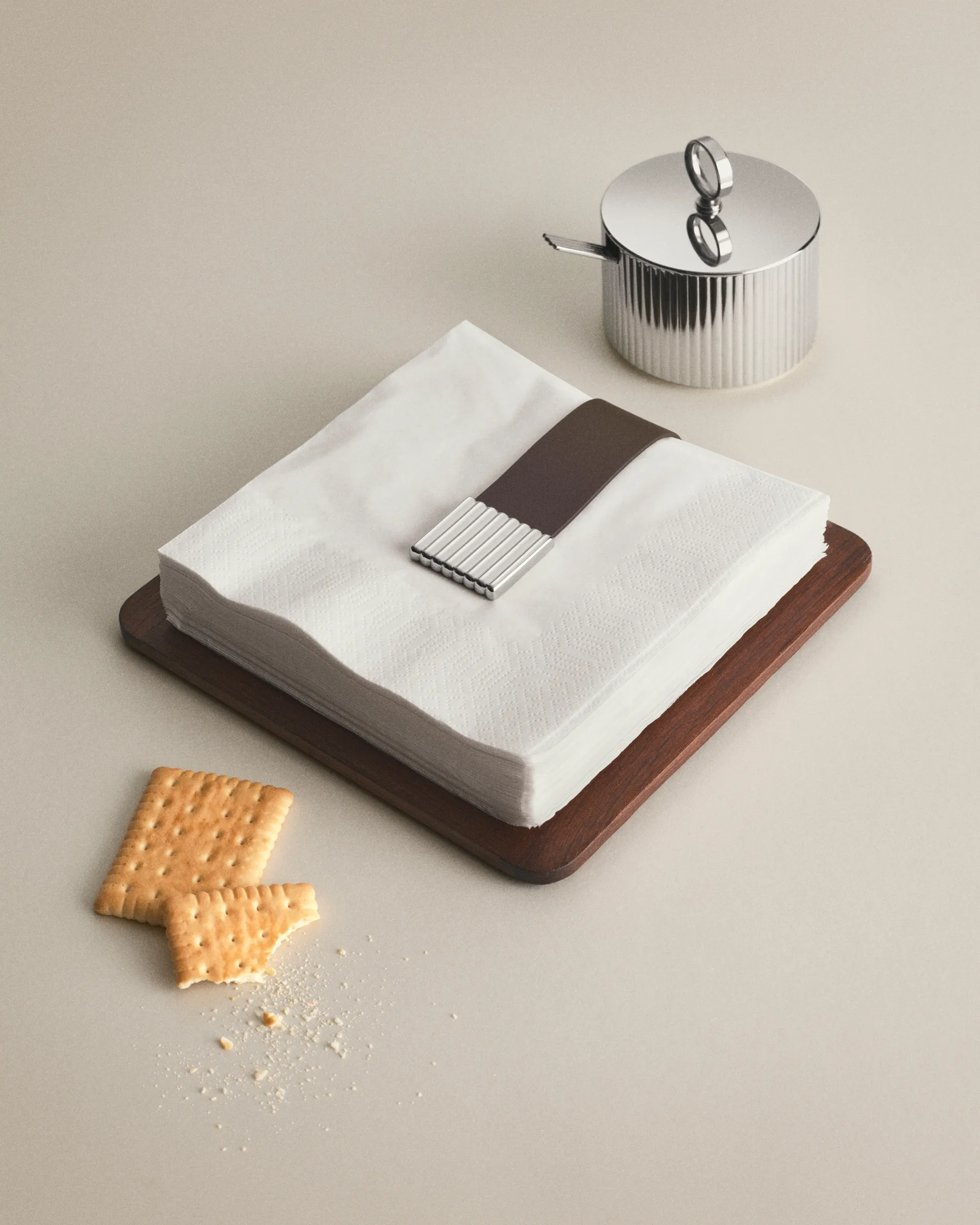 Servilletero Bernadotte 20,1x20,1 cm, Acero inoxidable Georg Jensen