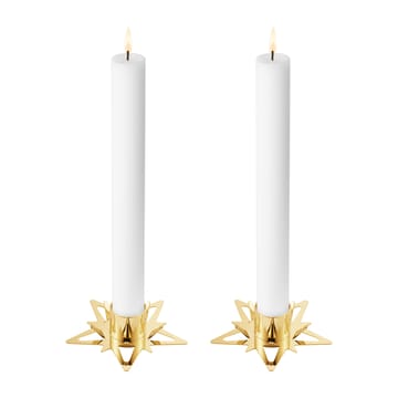 Set de 2 candelabros Classic christmas star Ø9 cm - Dorado - Georg Jensen