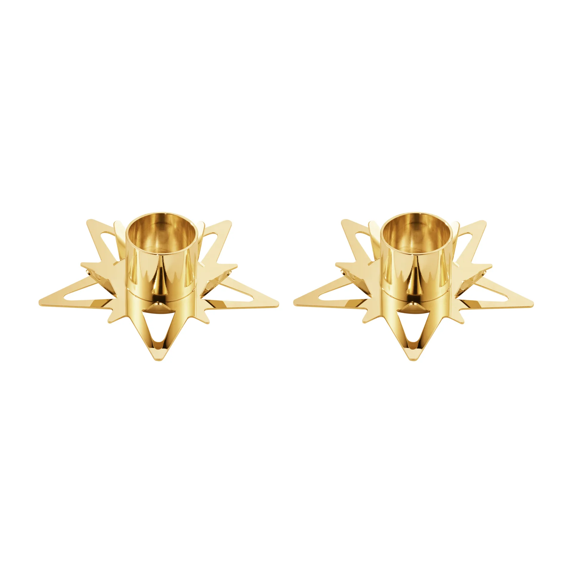 Set de 2 candelabros Classic christmas star Ø9 cm, Dorado Georg Jensen