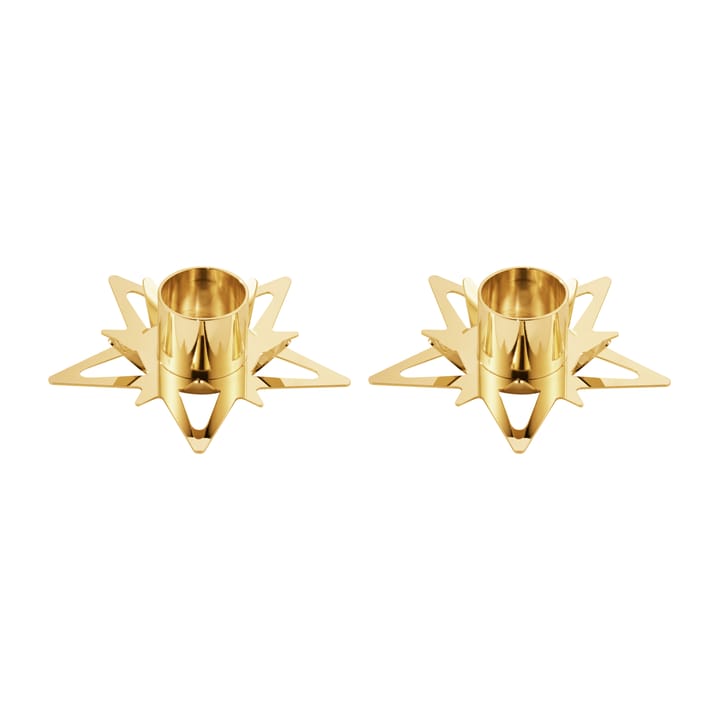 Set de 2 candelabros Classic christmas star Ø9 cm, Dorado Georg Jensen