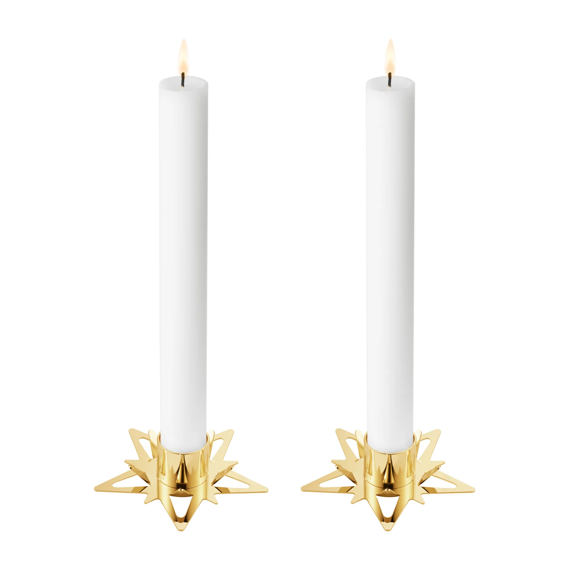 Set de 2 candelabros Classic christmas star Ø9 cm, Dorado Georg Jensen
