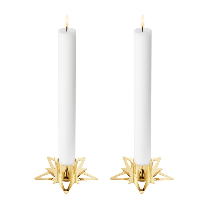 Set de 2 candelabros Classic christmas star Ø9 cm - Dorado - Georg Jensen