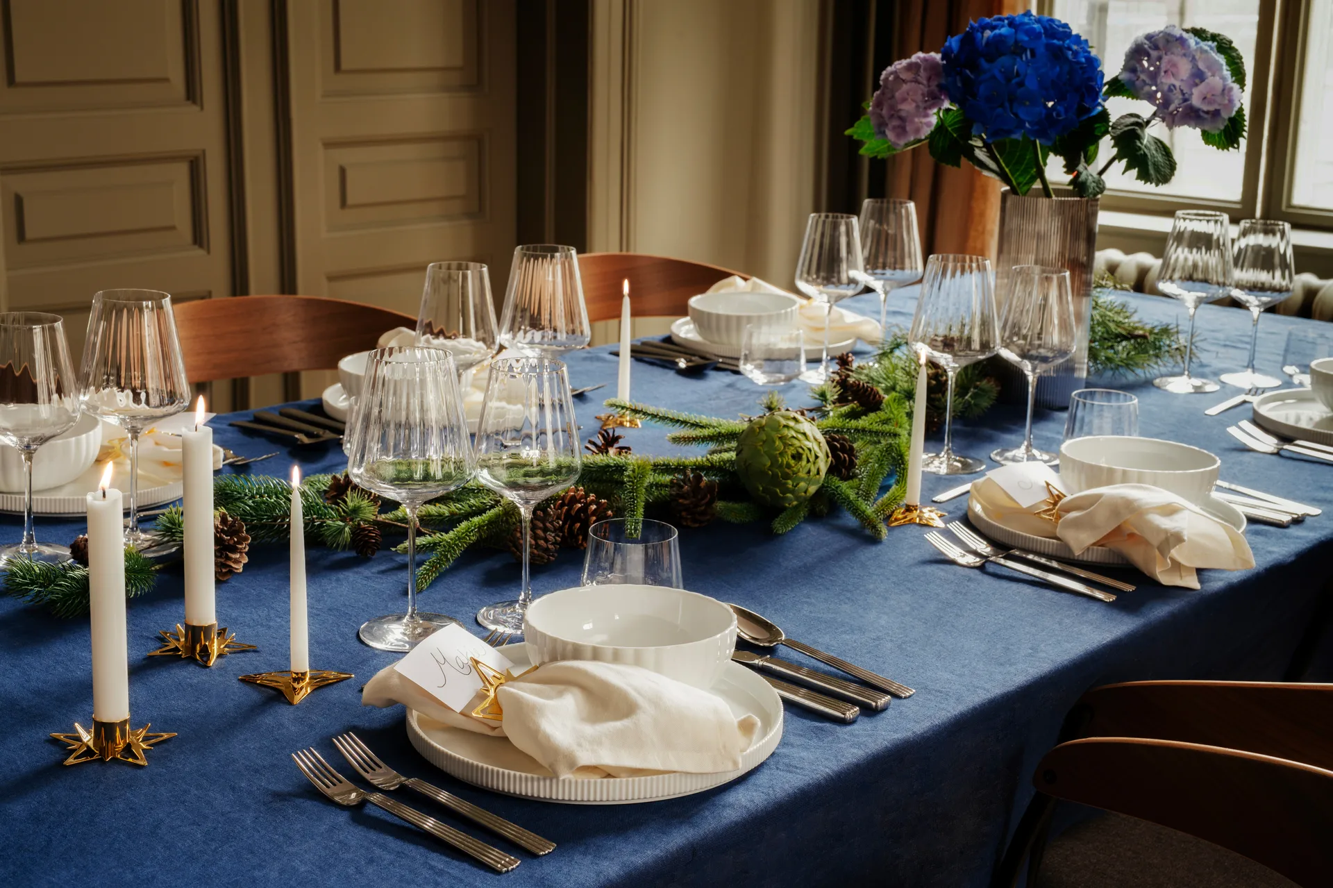 Set de 2 candelabros Classic christmas star Ø9 cm, Dorado Georg Jensen