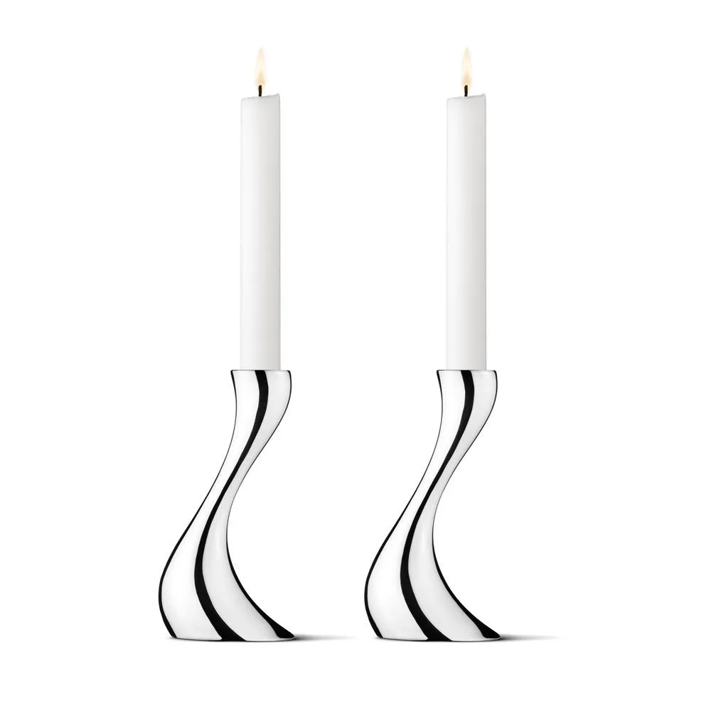 Set de 2 candeleros Cobra, Pequeños, 16 cm Georg Jensen
