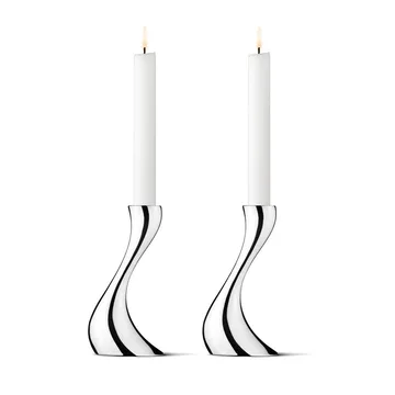 Set de 2 candeleros Cobra - Pequeños, 16 cm - Georg Jensen