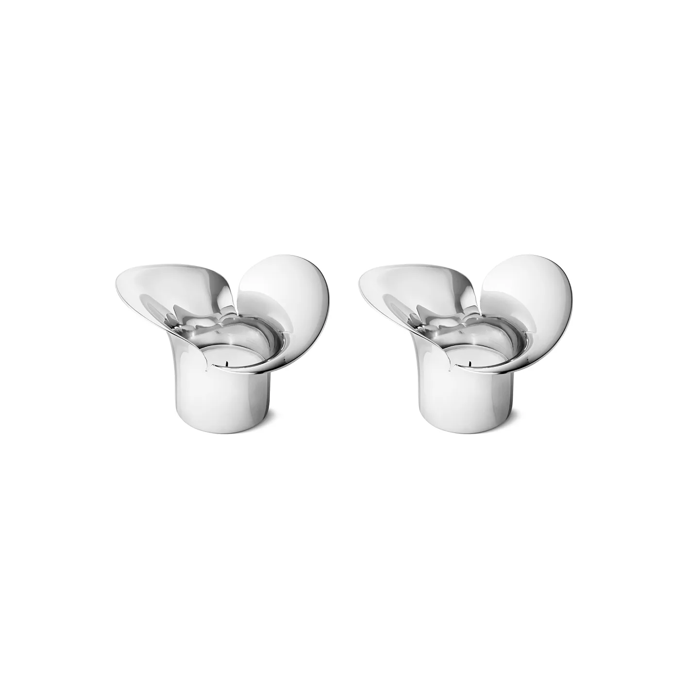 Set de 2 portavelas Bloom Botanica, acero inoxidable Georg Jensen